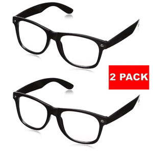 2 Pair Men Women Clear Lens Nerd Retro  Unisex Glasses Fashion Eyewear