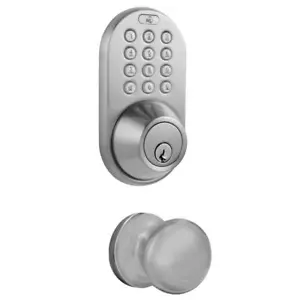 Keyless Entry Lever Handle Door Lock Satin Nickel With Electronic Digital KeyP - Picture 1 of 1