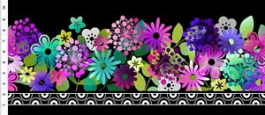 Groovy Garten Schmetterling Stoff Grenze am 1/2 Hof! Am Anfang Yenter - Bild 1 von 2