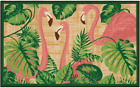 KITCHEN ACCENT RUG (nonskid back) (17" x 28") 3 FLAMINGOS & LEAVES, EE