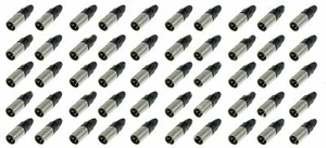(50er-Pack) Neutrik NC3MX 3-Pin XLR-Stecker Kabelmontage Stecker - Nickelgehäuse - Bild 1 von 1