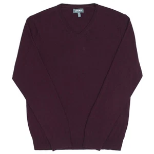 Bonobos Maroon 100% Extra Fine Merino Wool V-Neck Slim Fit Sweater L Flaws - Picture 1 of 5