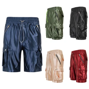 WEIV Men's Casual Essential Satin Drawstring Cargo Shorts SP0338 - Picture 1 of 45