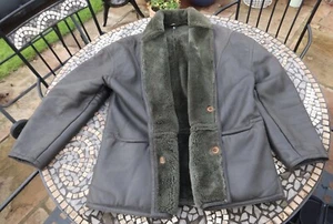 Pancaldi Vintage Shearling Jacket Green Spain Pure Entrefino Coat - Picture 1 of 15