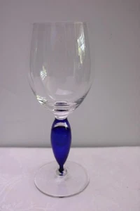 Dansk Amazon Cobalt Blue Bubble Stem Wine Glass 7 7/8 " - Picture 1 of 5