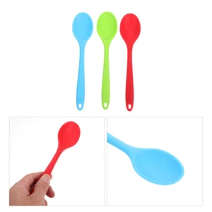 3Pcs Silicone Spoon Soup Tea Cocktail Espresso Spoons Japanese Ramen Mixing - Picture 1 of 12