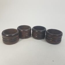 4 Napkin rings - dark color wood colonial style napkin rings Vintage