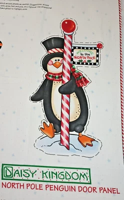 North Pole Penguin Daisy Kingdom  Door Hanging Christmas Fabric Sewing panel - Image 1 of 4