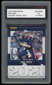 MAC JONES 2021 PANINI INSTANT YEAR ONE 1ST GRADED 10 ROOKIE CARD #YO9 PATRIOTS - Imagen 1 de 1