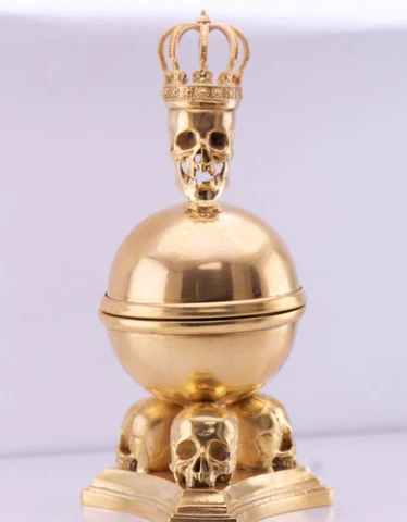 Antique French Clock Gilt Bronze Verge Fusee Skulls by Jequier a Paris c1800's Cover