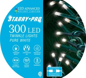 LED Advanced 300 SUPER BRIGHT Twinkle/continue on-49.8ft-Pure White-New & Sealed - Picture 1 of 10