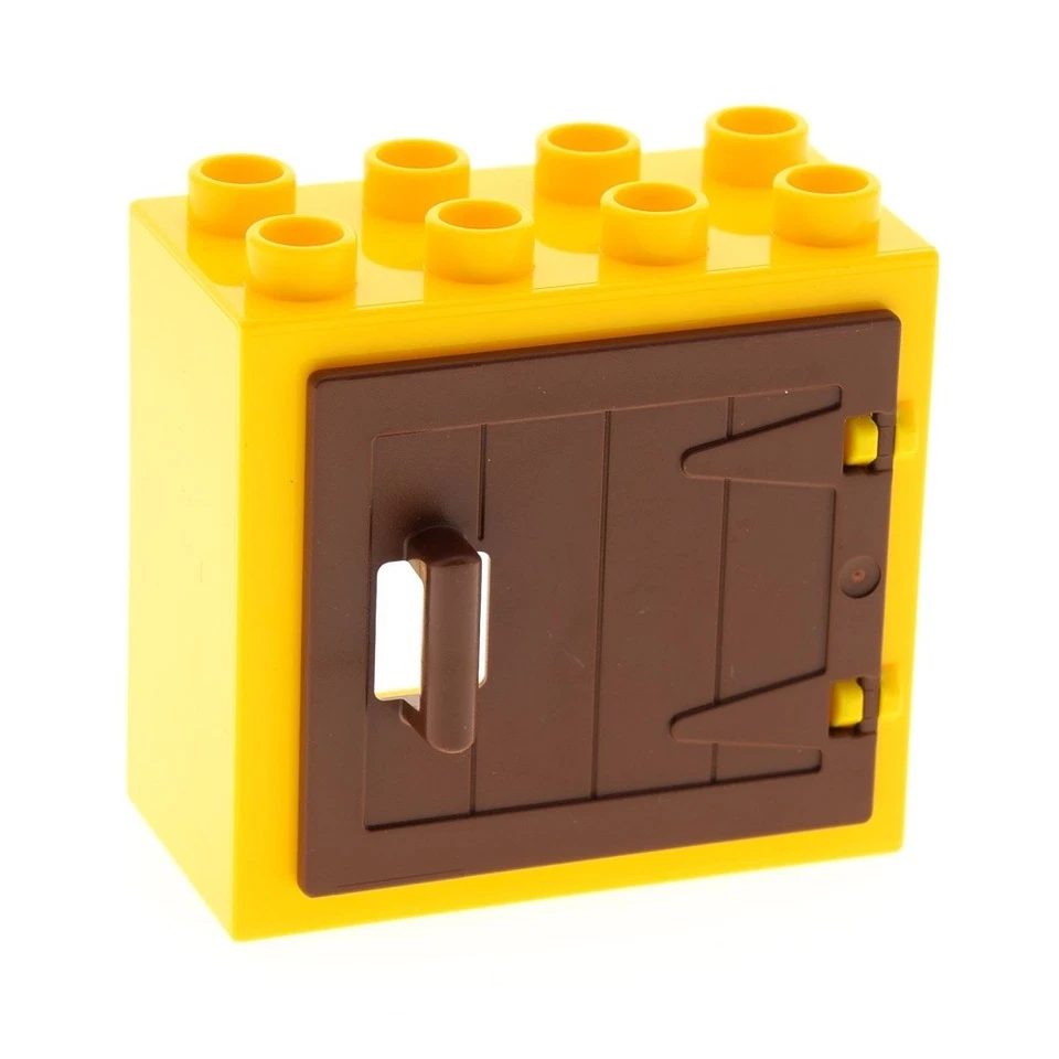 1x LEGO Duplo Window Frame Small 2x4x3 Yellow Door Red Braun Wooden Gate 87653 - Image 1 of 1