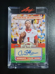 WONDERFUL "CHAMP" MONDS 2025 Leaf Glory of the Game Football AUTO #94/99 - Picture 1 of 2