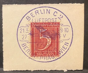 GERMANIA, 1910, POSTA AEREA TAGLIO-QUADRATO affrancatura timbrata - Foto 1 di 1