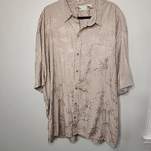 Men's Island Shores Short Sleeve Button Down Shirt Size 4XLHawaiian Gray - Picture 1 of 7
