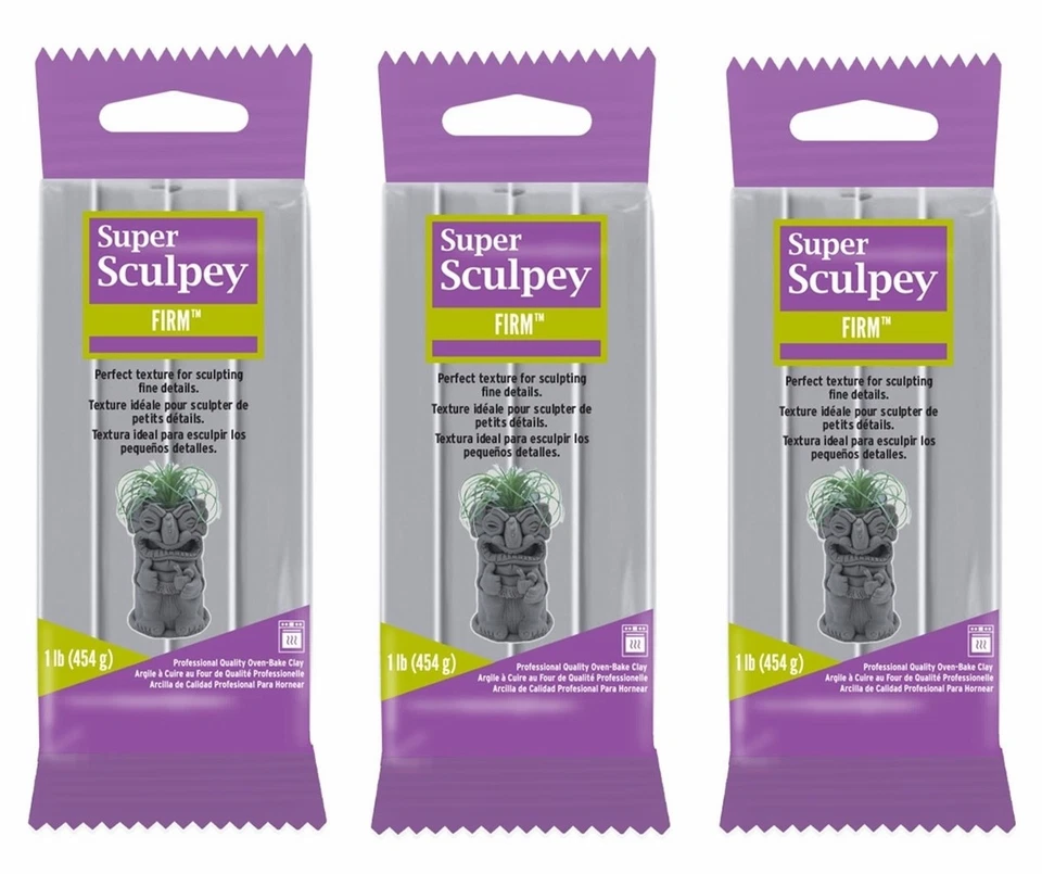 M02370x3 MOREZMORE Super Sculpey FIRME Esculpido Gris Arcilla Polimérica 3 lb Foto 1 de 1