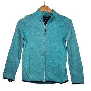 Nautica Girls Uniform Full-Zip Fleece Sweater Turquoise Blue Large 12/14 - Picture 1 of 5