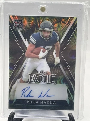 2023 Leaf Exotic Peacock Puka Nacua Auto RC #d 1/10 Los Angeles Rams - Image 1 of 2