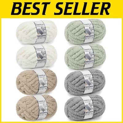 Chunky Chenille Yarn Set - Super Bulky Knit Blanket Yarn - Image 1 of 4