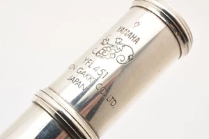 Yamaha YFL-451 Flute Silver 925 Head Tube Professional model w/ Case Tested Used - Picture 1 of 10