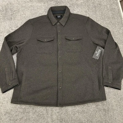 Rhone Fleece Shacket Jacket Mens 2XL Dark Moss Green Heather Snap Front Pockets - Image 1 of 4