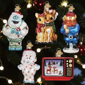 Viejo Mundo Navidad Rodolfo El Reno Nariz Roja 5 Piezas Juego de Adornos de Vidrio #2 - Imagen 1 de 16