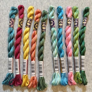 10 DMC Perle Color Variations Size 5 Pearl Cotton Thread No Repeats NOS - Picture 1 of 5