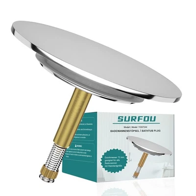 Bouchon Baignoire Diametre 72mm, Bouche Bain Universel, Bouchons pour Bain à ... - Photo 1/4