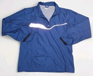 Chaqueta cortavientos Nike azul ventilada para hombre pequeña cremallera completa reflectante Y2K para correr - Imagen 1 de 4