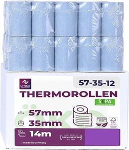 ÖKO Kassenrollen Thermorollen EC Cash Rollen 57mm x 14m x 12mm Thermopapier - Bild 1 von 5