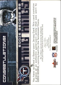 B0087- 2001 Hot Prospects Scoring King Jerseys #25 Eddie George Jersey - NM-MT - Picture 1 of 2