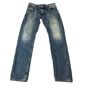 Diesel Herren Jeans 29 32 Slim Straight Mid Wash Blau Schnurrhaare 100% Baumwolle Krayver - Bild 1 von 10