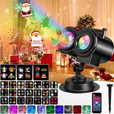 LED Laser Projektor Weihnachten Licht Party Garten Deko 64 Muster Xmas Außen - Bild 1 von 4