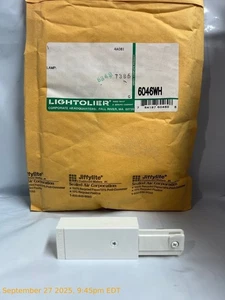 Lightolier Track Lighting System Lytespan Live-End Power Feed White 6046WH - Picture 1 of 2
