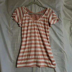 No Boundaries Womens Shirt Top Shirt Size Medium 7/9 Striped - Picture 1 of 7