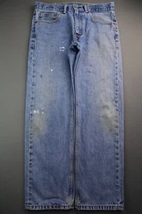 Pantalones de mezclilla para hombre Levi's 505 2016 calce regular desgastados talla 34x30 (medida 34x29) - Imagen 1 de 12