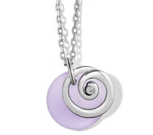 BRIGHTON CONTEMPO GLASS CANDY PURPLE Silver Reversible NECKLACE NWtag $68 - Picture 1 of 4