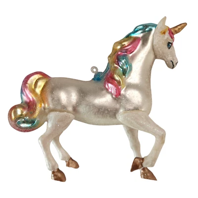 Einhorn Unicorn Pferd Weihnachtsbaumkugel Glas Christbaumschmuck Weihnachten -12 - Bild 1 von 2