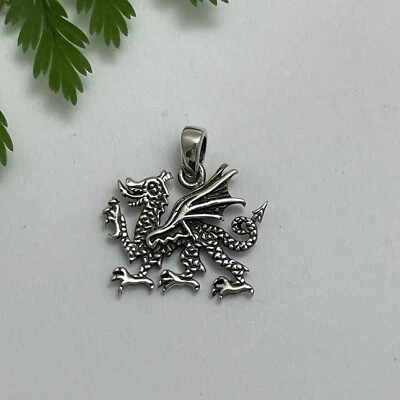 Кулон валлийский дракон из чистого серебра наследие Уэльса - Изображение 1 из 2