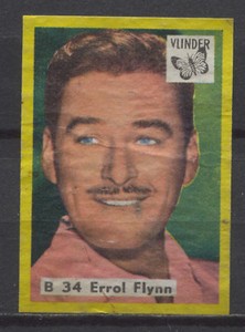Errol Flynn Vintage 1960s Matchbox Label