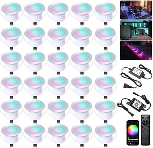 Low Voltage LED Recessed Deck Lights RGB Outdoor Waterproof Step Stair Lamp 12V - Picture 1 of 21
