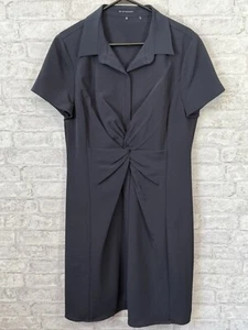 Elie Tahari Gray Crepe Dress W/Collar button down Size 16 - Picture 1 of 7