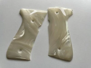Gorgeous White Pearl Color Resin Grip of Beretta 92FS 92F 96 M9 FULL SIZE ONLY - Picture 1 of 4