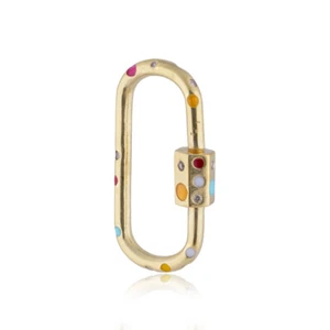 Diamond 925 Sterling Silver Carabiner Lock Jewelry Closure Finding Color Enamel - Picture 1 of 3