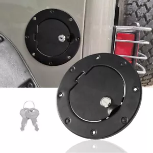 Locking Gas Cap Cover Fuel Tank Door Cover for Jeep Wrangler TJ 1997-2006 - Foto 1 di 6