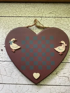 PRIMITIVE, FOLK ART HANDMADE DECORATIVE~GAME BOARD~CHECKER BOARD GOOSE - Picture 1 of 5