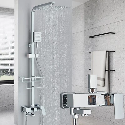 Edelstahl Duschset Duscharmatur Duschsystem Regendusche Mischbatterie Handbrause - Bild 1 von 4