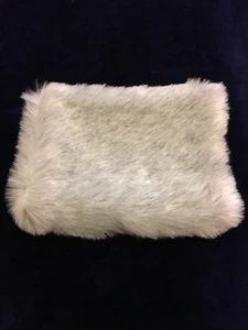 LUXURY SILVER FLECK FAUX FUR HAND MUFF  *free swatches* UK MADE - Picture 1 of 4