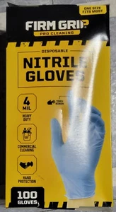 Firm Grip Pro Reinigung strapazierfähige Einweg-Nitrilhandschuhe 100 Stück Einheitsgröße - Bild 1 von 3