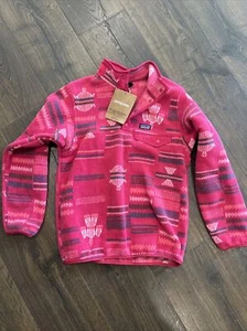 NWT Patagonia Kids Synchilla Fleece Snap Pull Over SZ Large 12R Girls Pink - Picture 1 of 4